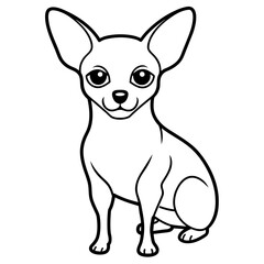 Chihuahua head vector icon line art