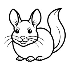 Chinchillas vector icon illustration line art