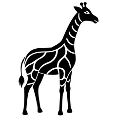 Giraffe silhouette vector icon illustration art