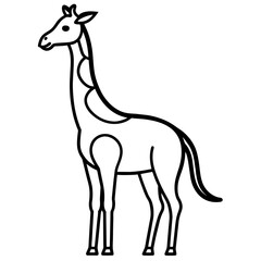 Giraffe vector icon illustration line art