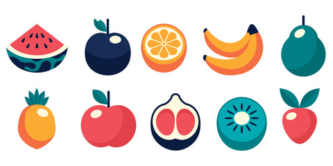 Flat Fruit Simple Illustration