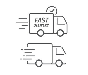 Fast delivery truck icon. Fast shipping. Design for website and mobile apps. Online shopping concept. Vector illustration