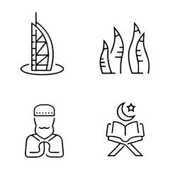 Fototapeta premium Islamic icons, such as mosque, quran, carpet, ramadan and more.