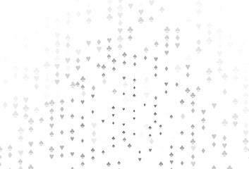 Light Silver, Gray vector texture with playing cards.