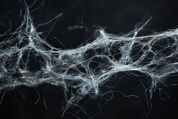 Microscope Image of Spider Silk Thread Fibers
