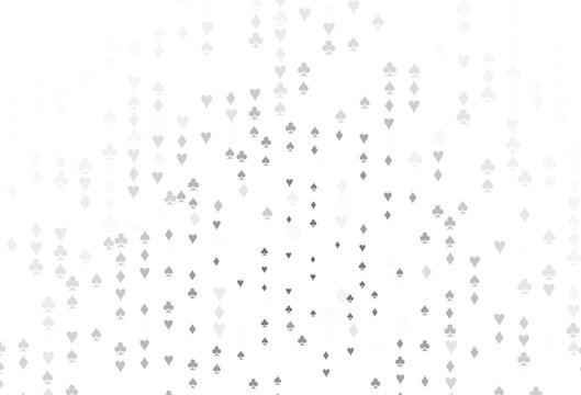 Light Silver, Gray vector texture with playing cards.