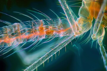 Microscope Image of Mosquito Leg's Segmented Structure

