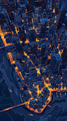 Illuminated City by the Bay: An Aerial Night View