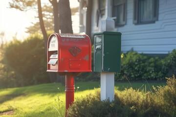 Home mailbox , a symbol of connection awaiting news and messages