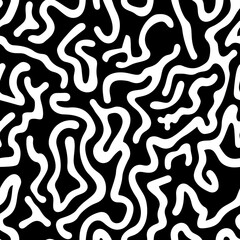 Abstract black and white wavy lines pattern