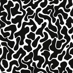 Abstract black and white cow print pattern
