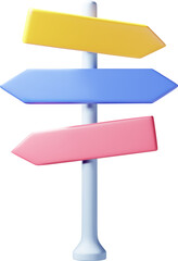 3D Empty Signpost with Directions