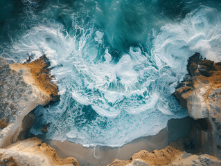 Fototapeta premium wave breaking on the rocks