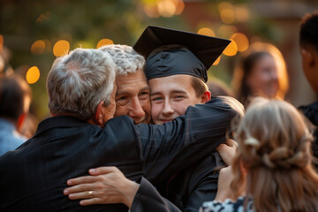 Fototapeta premium group of students in graduation cap