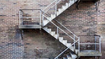 Staircase with Dual Ascending and Descending Illusion in Brick Urban Setting