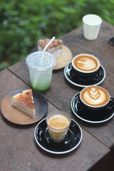 many cups of latte art