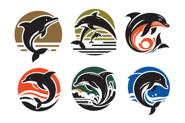 dolphin cartoon, vector, illustration