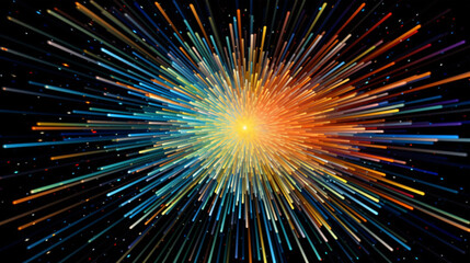 Scientific and technological radial lines, abstract KV main visual business PPT background