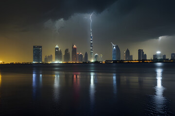 Naklejka premium country skyline at night