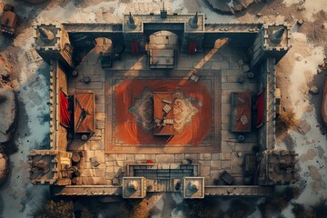 DnD Battlemap castle, room, battlemap, intricate, medieval, design