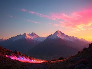 stunning 4K HD mountain landscape at sunrise
