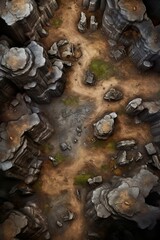 DnD Battlemap earthquake, cave, rock formations, seismic activity, underground, geology