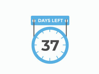 37 days to go countdown template. 37 day Countdown left days banner design. 37 Days left countdown timer
