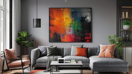 Abstract art poster print decoration, modern living room and office concept art
