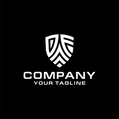 DF shield letter logo design template.