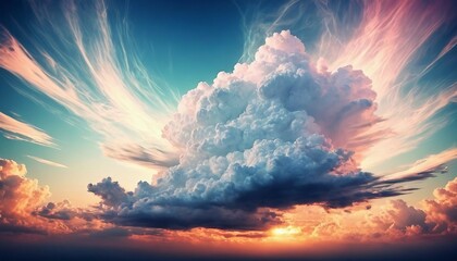 Abstract cloud formation background with wispy textures and dreamy atmosphere.