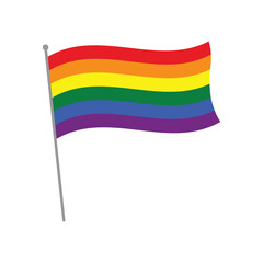 Pride flag icon.Rainbow flag waving in the wind.Concept of LGBT,lesbian,gay,bisexual,transgender.PNG.