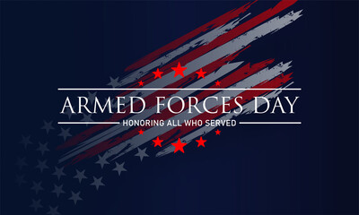 Armed forces day in United States of America . Celebrated in the United States to honor the services of all forces for the country vector design.