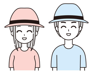 帽子をかぶったTシャツを着た人物イラスト2