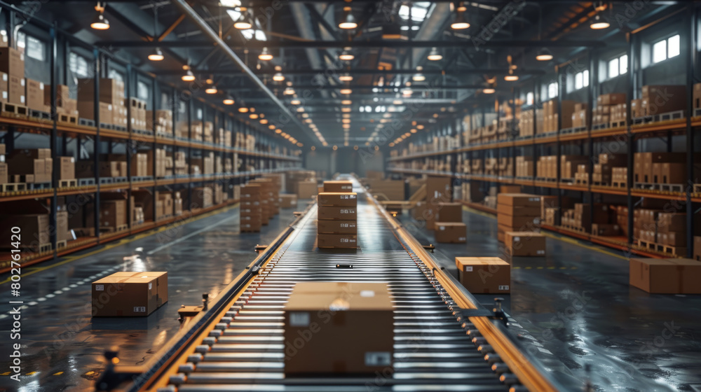 Poster efficient operation of a warehouse with conveyor belt systems for package handling