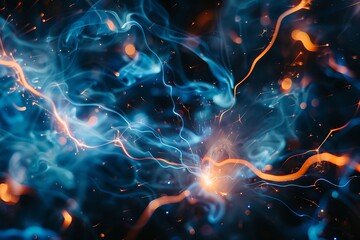A chaotic dance of electric sparks and plasma.