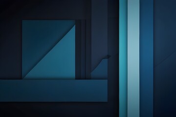 Abstract background design, composition with blue geometric shapes Generative AI 