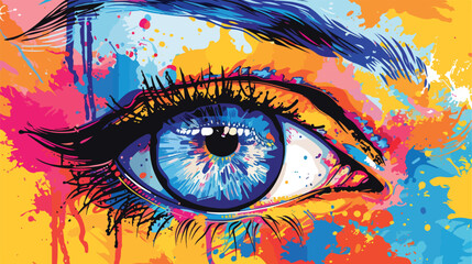 Eyes design over colorful background vector illustration