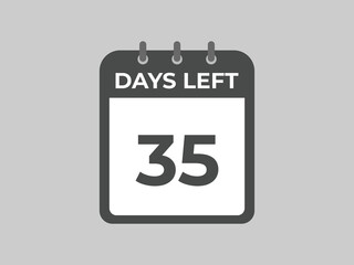 36 days to go countdown template. 36 day Countdown left days banner design. 36 Days left countdown timer
