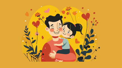 Fathers day design over yellow background vector illustration