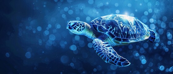 A serene turtle, surrounded by a gentle aura, symbolizes steady and reliable customer ratings in minimalist form.