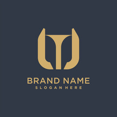 Abstract letter M modern logo type