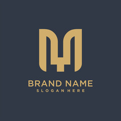 Abstract letter M modern logo type