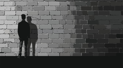 Gray scale silhouette with wall charguer Vector illustration