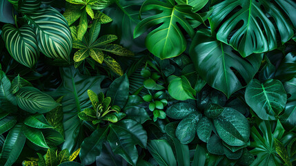 Green summer background. Leaves completely cover the entire image