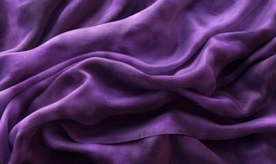 Fototapeta premium Purple fabrics folded around, wrinkled cloth background.