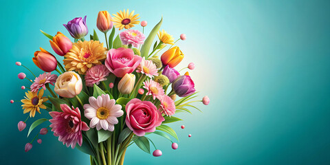 Obraz premium Bunch of flowers abstract background copy space for text