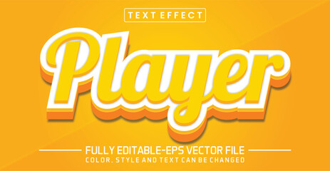 Player yellow font Text effect editable