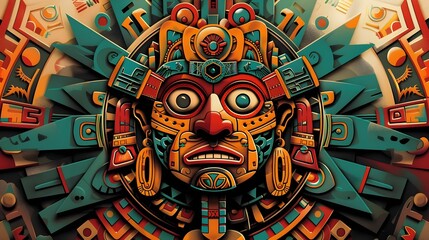 Fototapeta premium AZTEC CONCEPT ILLUSTRATION
