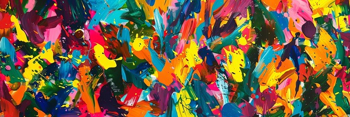 colorful paint splatters on a wall