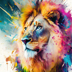 Lively lion portrait